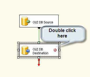 Double click the OLE DB Destination