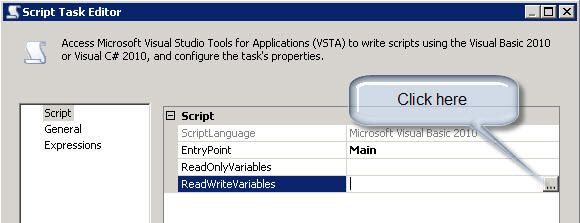 Script tasks editor