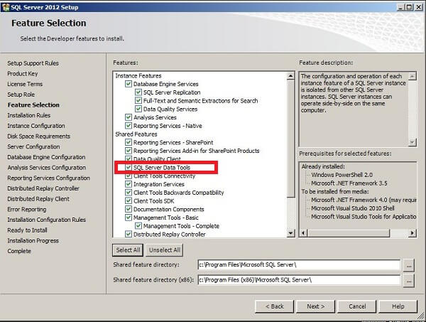 SQL Server 2012 Installation Features