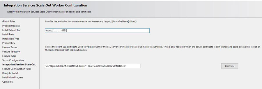Specify the endpoint and client SSL certificate