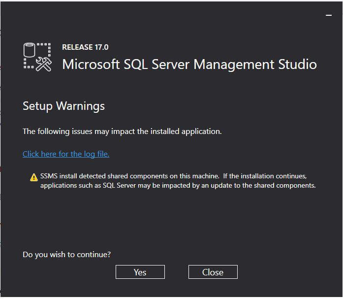 Install SQL Server Management Studio 17.0