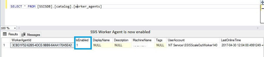 SSIS Scale Out Worker is enabled