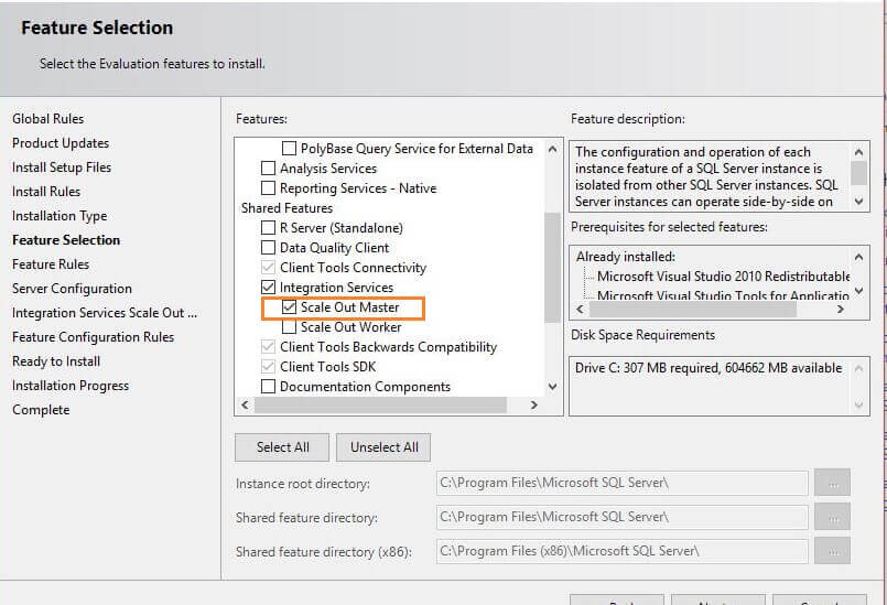 Feature Selection for SQL Server 2017