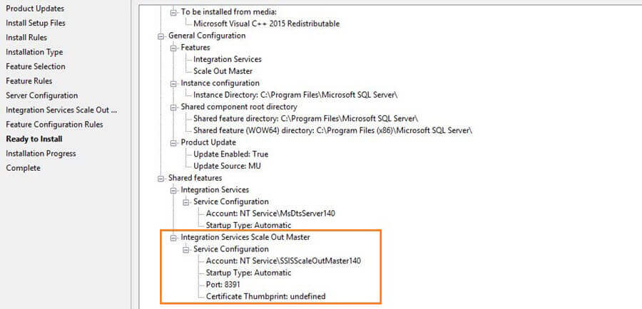 Integration Services Scale Out Master Service Configuration