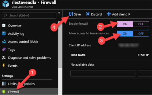 Steps to turn on firewall services