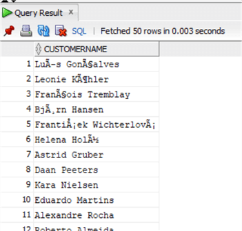 query results