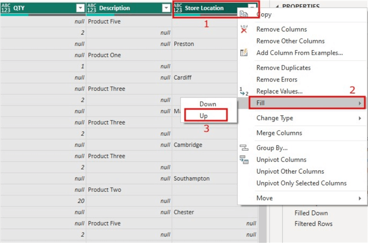 How to fill up the Store Location column