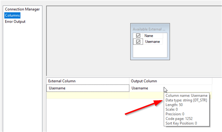 output column data type changed