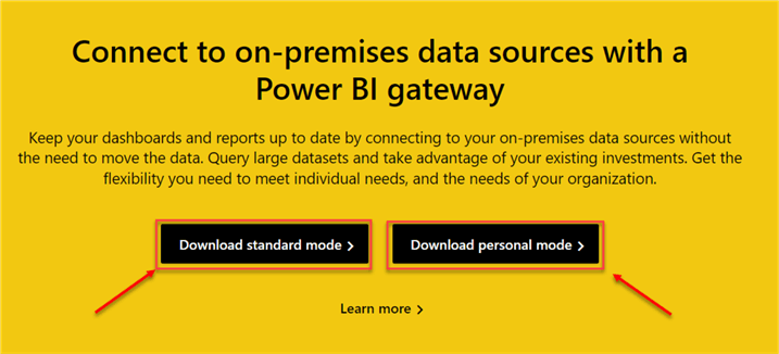 Connect on-premises with Power BI gateway