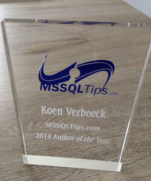 This Author of the Year award goes to Koen Verbeec