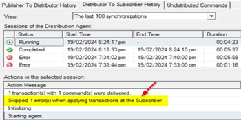 SQL Replication Error - the row was not found at the Subscriber when applying the replicated UPDATE command