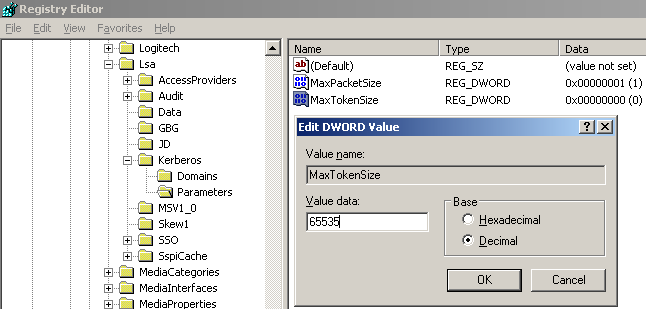 Editing the value of the Registry entry