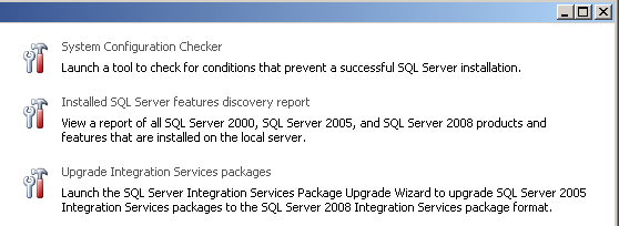 Tools Options for the SQL Server Installation Center