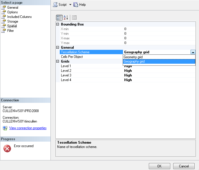 Choose New Index in the table tree