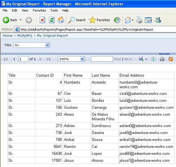 using linked reports in ssrs