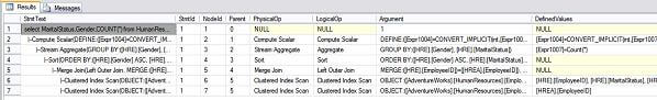 text based sql server query plans