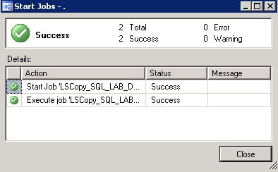 Verify status of the SQL Server Log Shipping Job