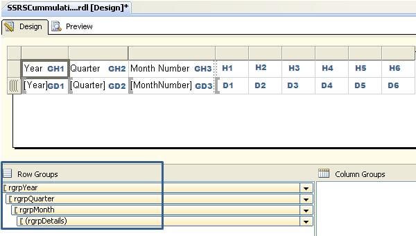 SQL Server Reporting Services Row Groups
