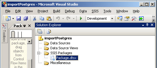 Create a SSIS package to export data from Postgres