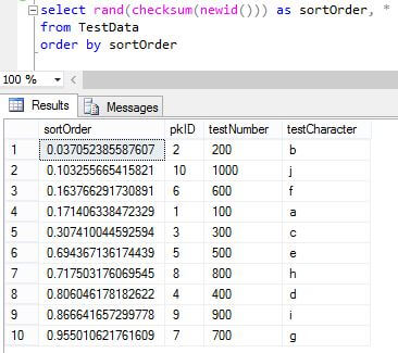 Correct query results using RAND() as a column value