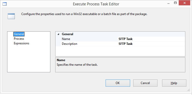 Rename the task in Execute Process Task Editor