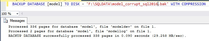 Backup the SQL Server Model Database
