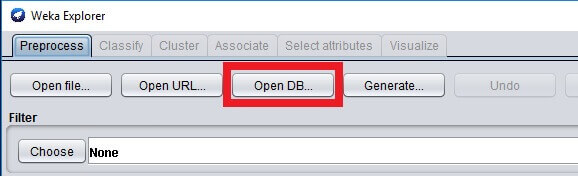 Click on Open DB...