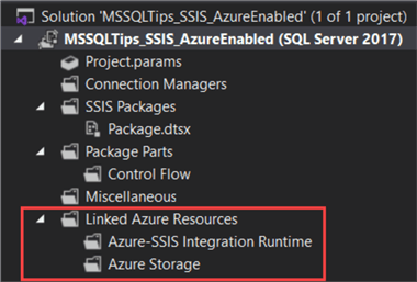 project created, linked Azure resources are added