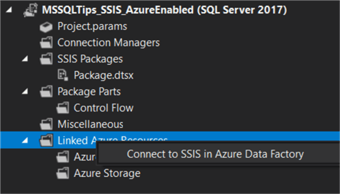 connect to ssis in adf