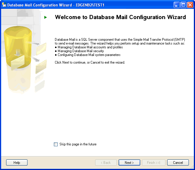 database mail wizard
