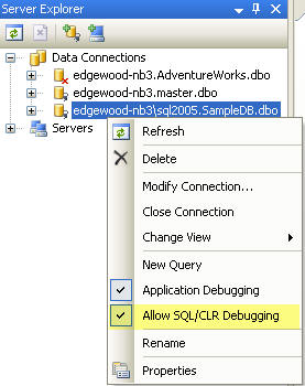 allow sql clr debugging