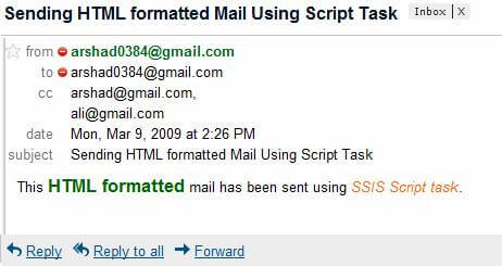 ssis send email html format 