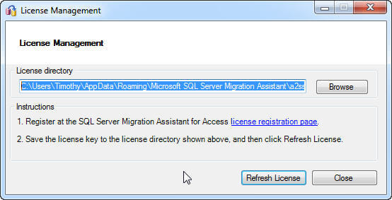 aunch SSMA from the Start Menu.  Upon initial launch you will be required to license (free) the SSMA tool