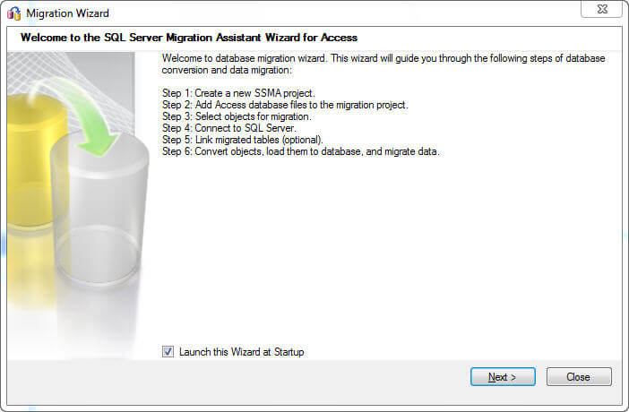 Click the Refresh License button after doing so and you'll finally be provided with the Migration Wizard within the SSMA