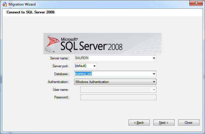 You're now about to create your first SQL Server database and it only requires a few bits of information