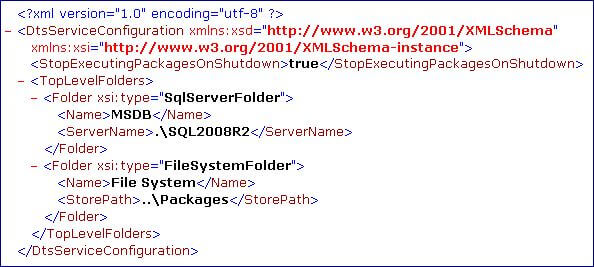 we would like to see two MSDB nodes - one for SSIS packages stored in the MSDB database of the default SQL Server instance and a second one for SSIS packages stored in the MSDB database of the named SQL Server instance