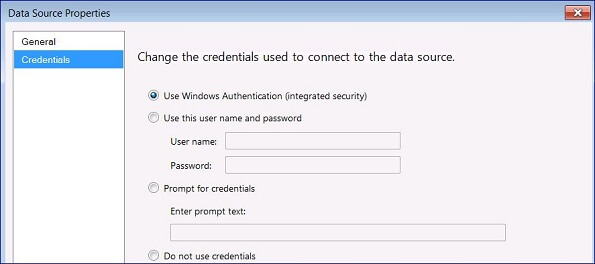 Click on Credentials and fill in the dialog 