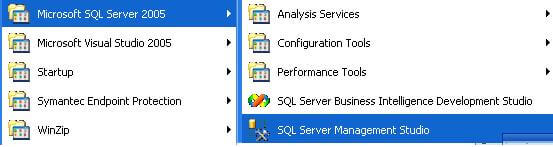 Click Start, point to All Programs, and then point to SQL Server Management Studio