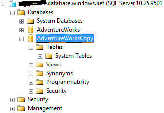 during the copy operation the database is visible in ssms, but is not available for use 