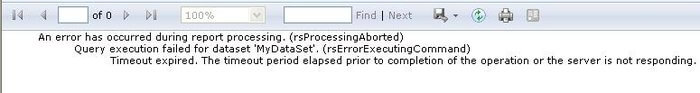 as result, the report will because the dataset processing took longer than the timeout value