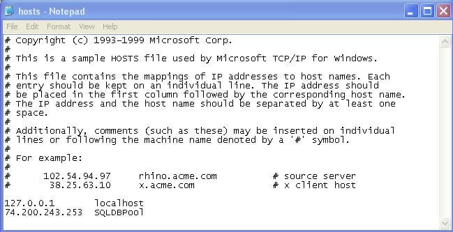 try to connect to the sql server using an ip address