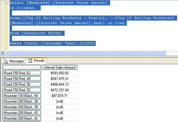 execute the query using the static set along with a filter criteria