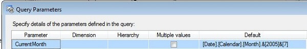 in query designer click the toolbar icon to display the query parameters