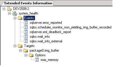 in ssms view the system_health session