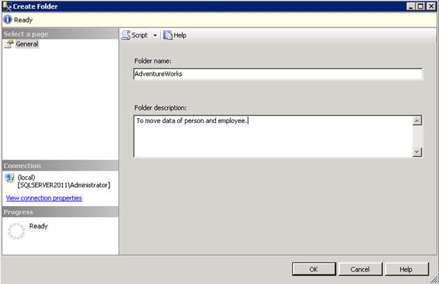 create a folder for you ssis project
