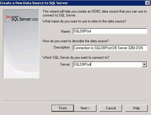 create new data source sql server