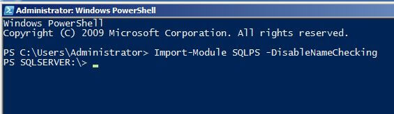 windows powershell Import-Module SQLPS -DisableNameChecking