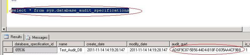 select SQL Server audit guid from system tables