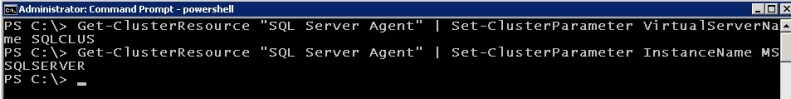 powershell Set the private properties of the SQL Server Agent resource.