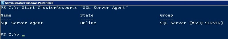 powershell Bring the SQL Server Agent Resource Online